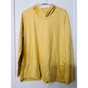 J. Jill Luxe Supima Hoodie in buttery yellow size XL
